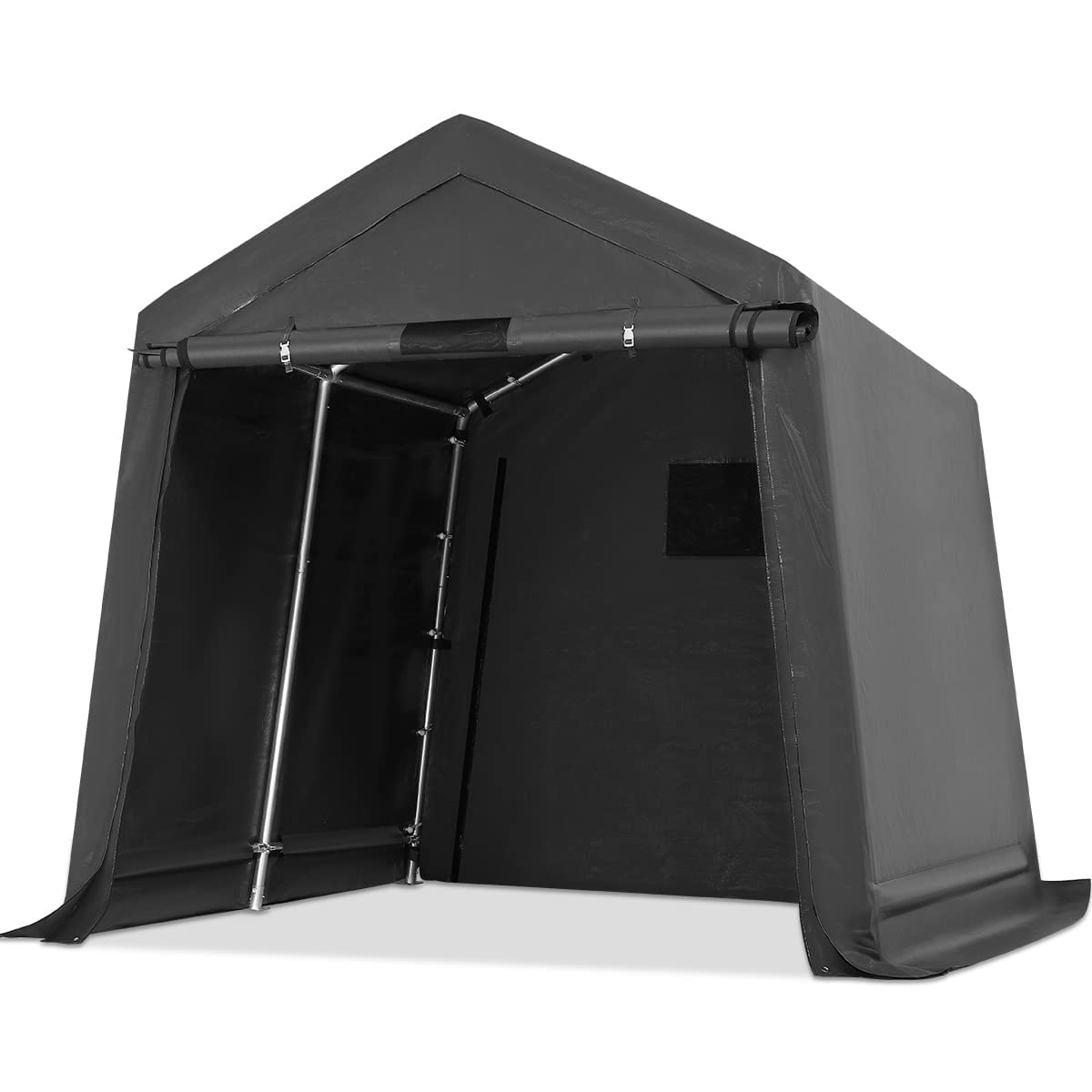 Advance Outdoor 8X8 Ft Storage Shelter Garage Tent With 2 Roll Up Doors & Vents Outdoor Portable Carport For Motorcycle Atv Anti