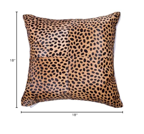 HomeRoots Kitchen Modern Decorative Quattro Pillow - 18' x 18' x 5', Cheetah