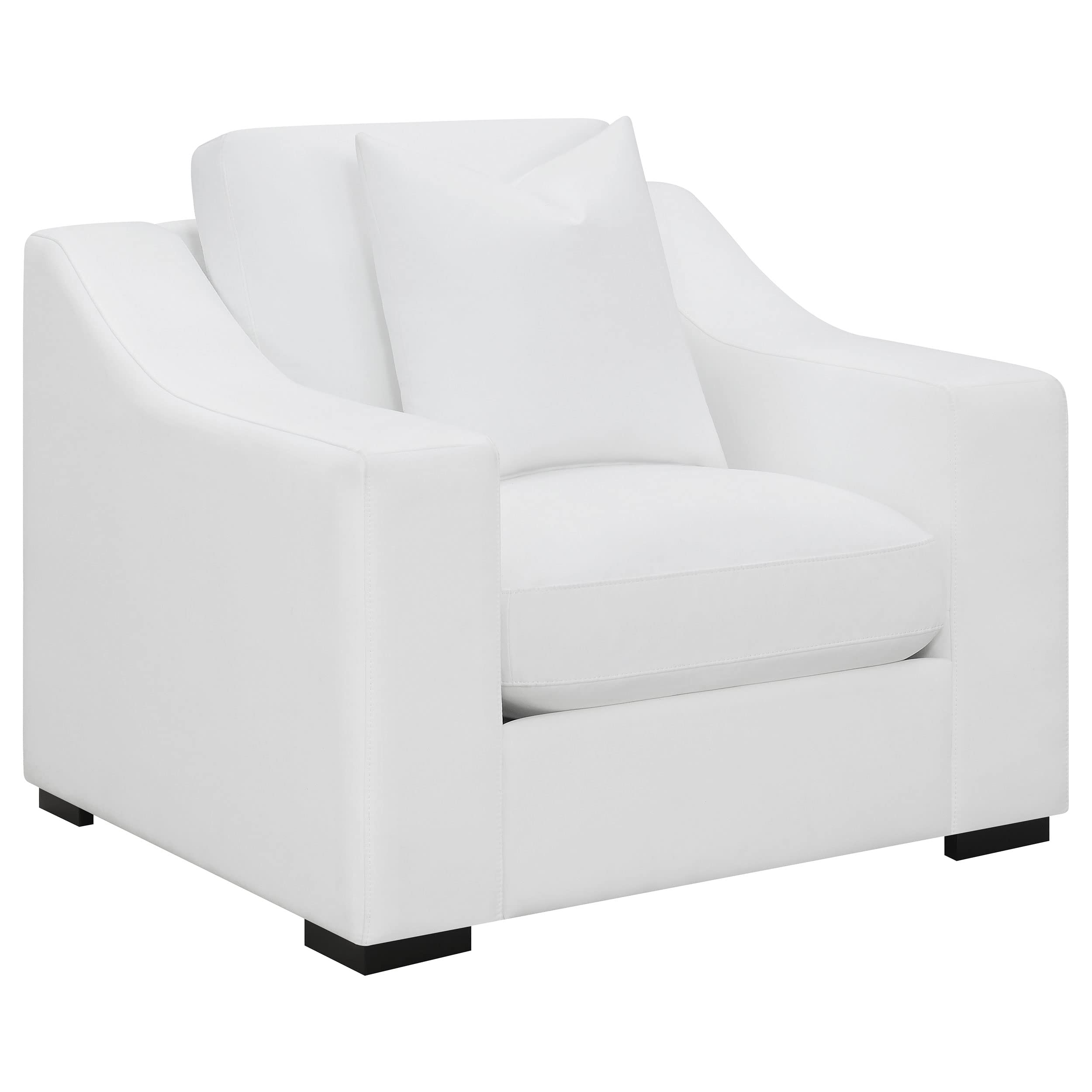 Coaster Home Furnishings Ashlyn Upholstered Sloped Arms Chair White