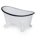 Rustic Enamel 1 Piece 5.5 Metal Clawfoot Mini Bathtub Soap Dish Mini Bath Tub Decoration Clawfoot Tub Soap Caddy White