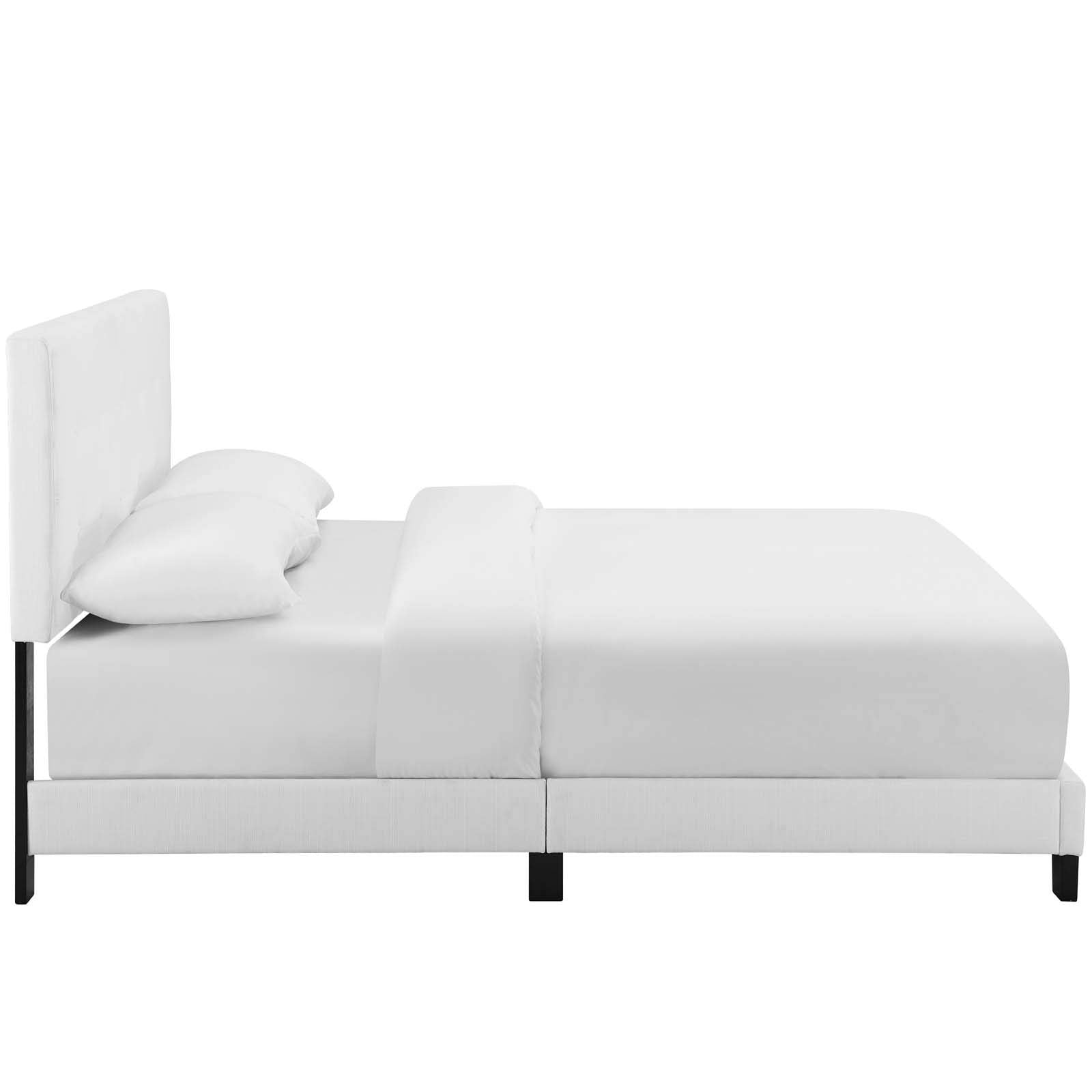Modway Melanie Tufted Fabric Upholstered King Platform Bed In White