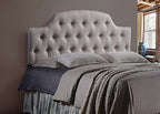 Baxton Studio Morris Modern and Contemporary Fabric Upholstered Button-Tufted Scalloped Headboard Beige/Twin