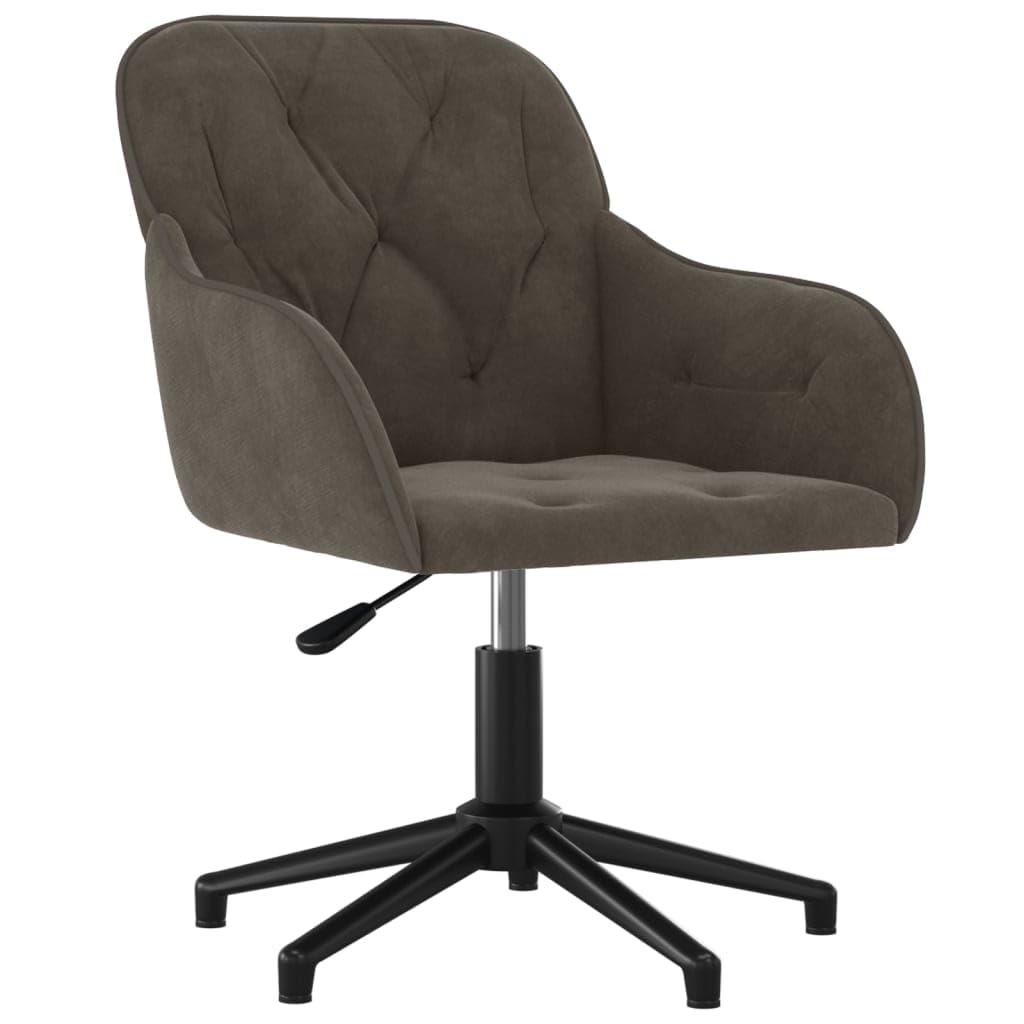 Revera Swivel Office Chair in Dark Grey Velvet