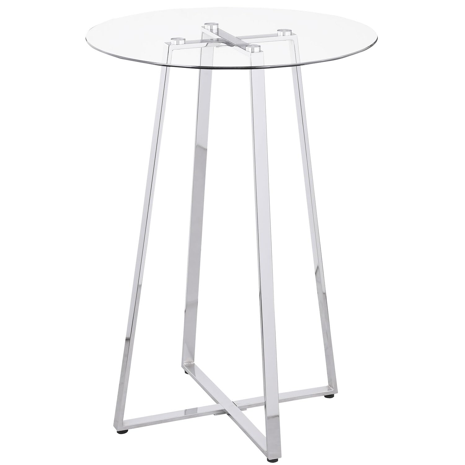 Coaster Home Furnishings Zanella Glass Top Bar Table Chrome