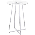 Coaster Home Furnishings Zanella Glass Top Bar Table Chrome
