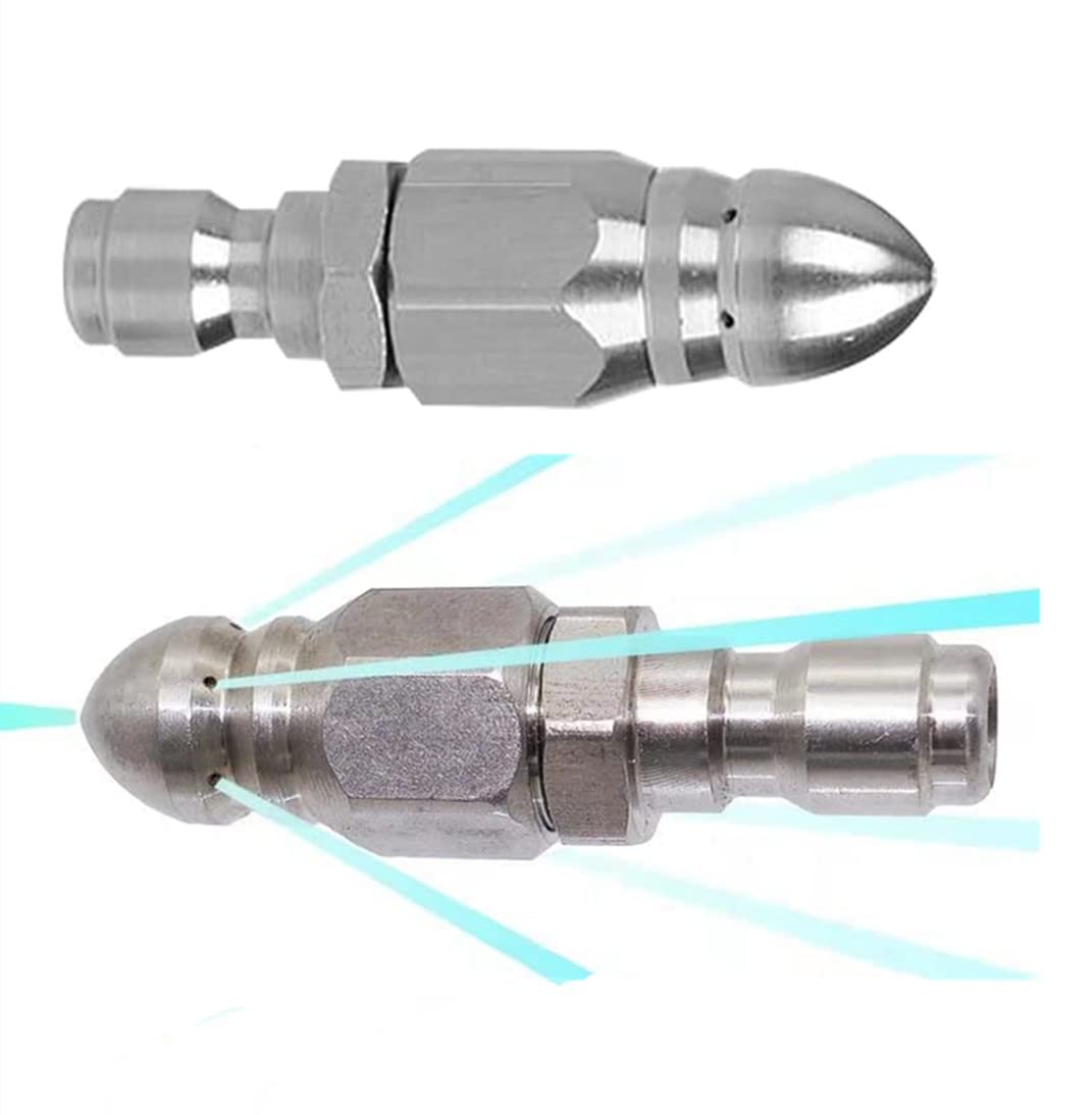 Mizorlie (2 Sets) Pressure Washer Sewer Jetter Nozzle With Stainless Steel, Mini Compact Durable Sewer Jet Nozzle,Pressure Drain
