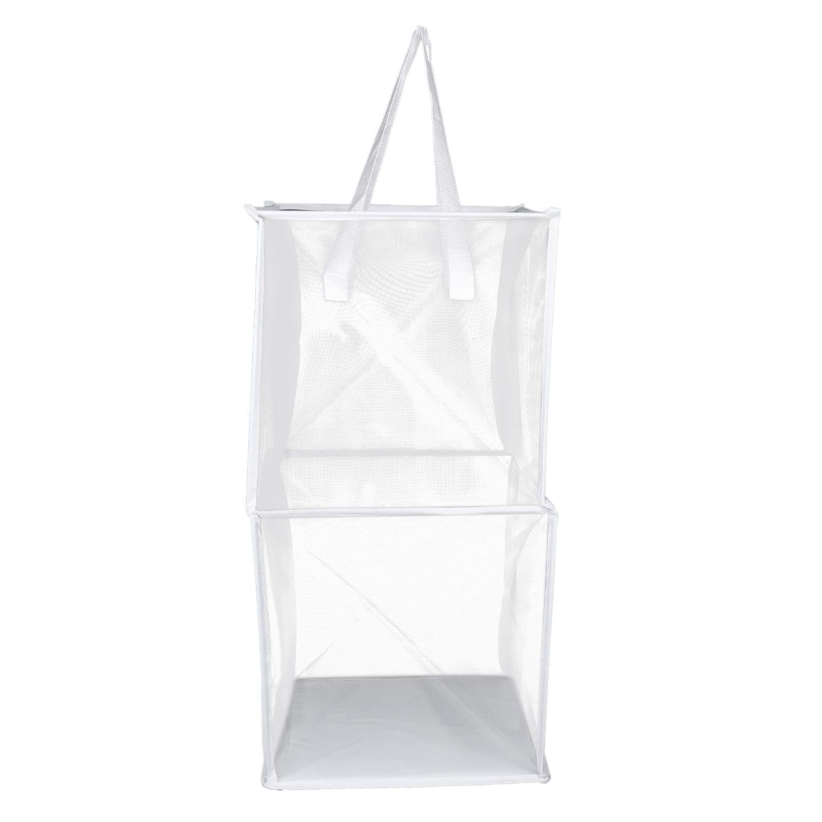 LOOM TREE Laundry Hamper Portable Collapsible Laundry Basket for Apartment Travel Dorm White 33cmx33cmx66cm
