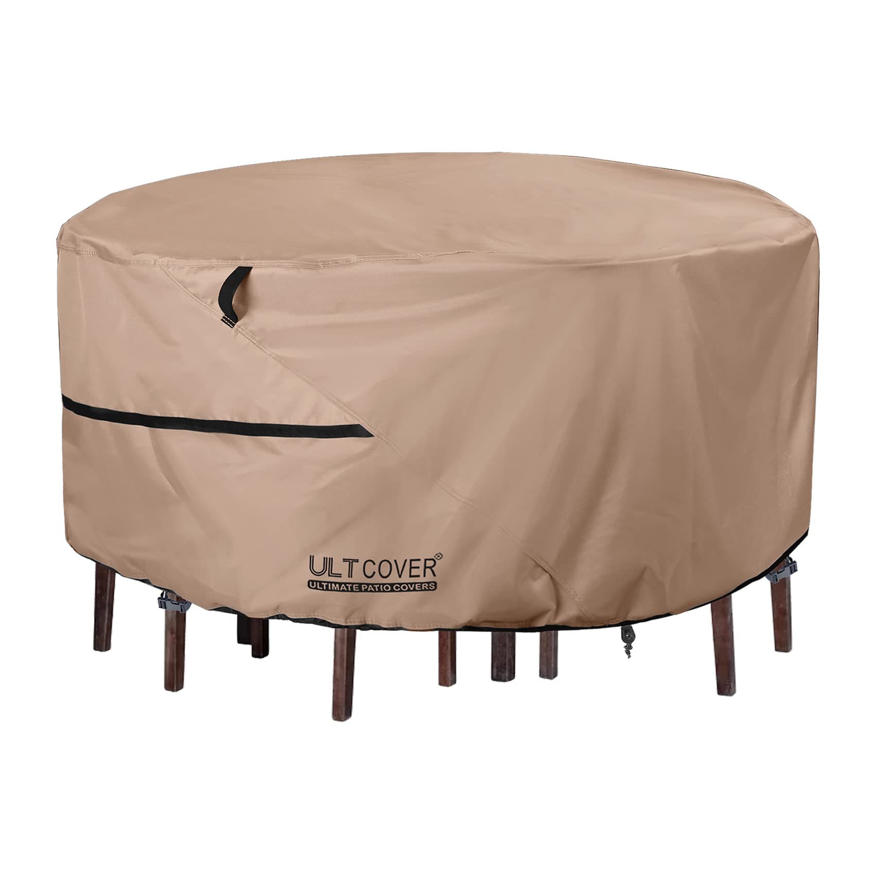 Ultcover Round Patio Furniture Cover - Outdoor Waterproof Table With Chair Set Cover 108 Inch