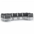 vidaXL Patio Furniture Set 7 Piece, Sectional Sofa with Cushions, Patio Lounge Set for Garden Lawn Backyard, Outdoor Patio Furni