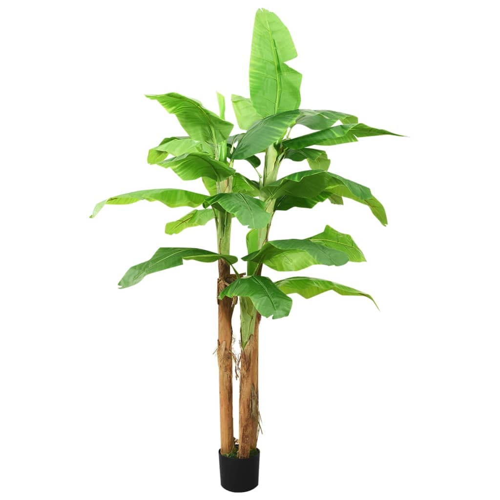 vidaXL Lifelike Artificial Banana Tree with Pot – 114.2&quot;&quot;-118.1&quot;&quot; Tall – Green Indoor Decorative Plant for Home and Office Interiors, 336315