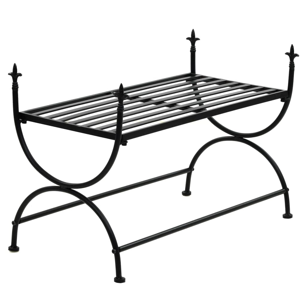 vidaXL Dining Bench in Vintage Style - Strong and Durable Metal Construction - Easy Assembly - Ideal for Industrial Farmhouse Decor - Black