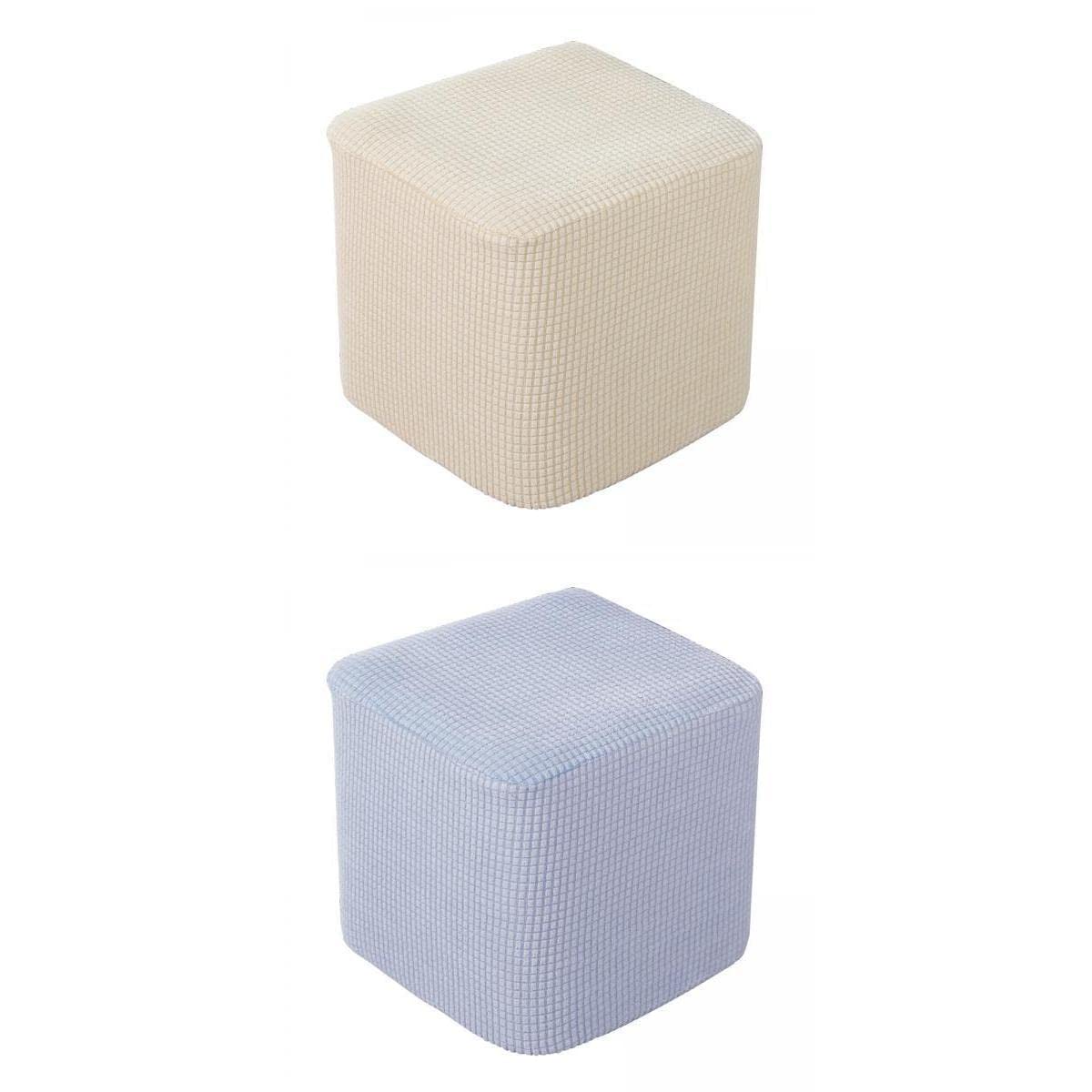 Heavenglow 2X Stretch Slipcover Footstool Footrest Living Room Soft Cover Gray Beige|Home & Garden|Furniture|Slipcovers|2 Pieces