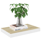Vidaxl Floating Wall Shelf Oak And White 19.7''X9.1''X1.5'' Mdf