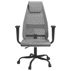 vidaXL Office Chair - Adjustable Height, Swivel Design, Gray Mesh Fabric and Faux Leather Upholstery, Comfortable Seating for Office and Home