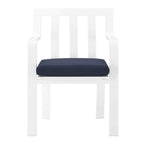 Modway Baxley Outdoor Patio Stackable Aluminum Dining Chair In White Navy