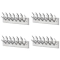 vidaXL 4X Wardrobe Coat Hook Coat Hat Bag Scarf Hanger Clothes Rack Stand Hallway Entryway Furniture Hall Tree Wall-Mounted Silver Aluminum