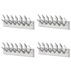 vidaXL 4X Wardrobe Coat Hook Coat Hat Bag Scarf Hanger Clothes Rack Stand Hallway Entryway Furniture Hall Tree Wall-Mounted Silver Aluminum