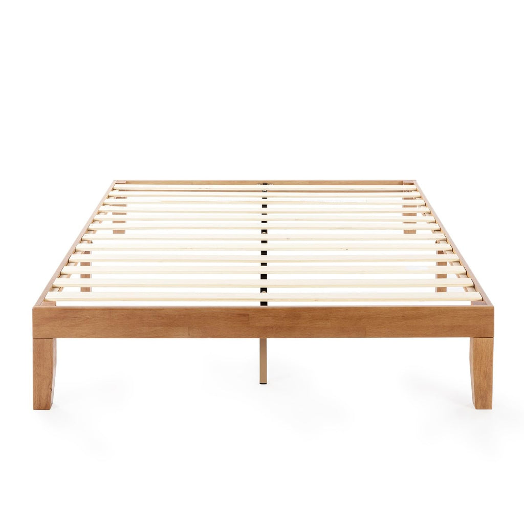 Mellow Queen Solid Wood Platform Bed Frame Natural Pine 12 Inch