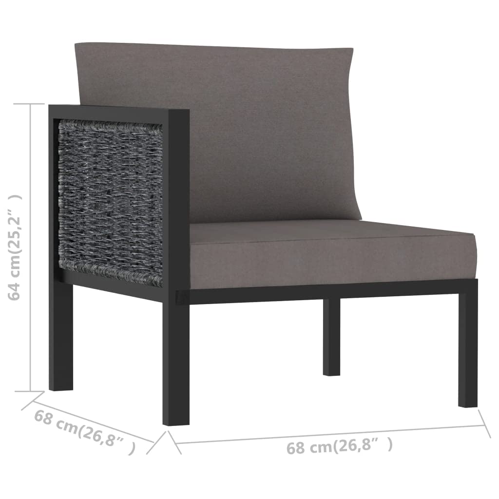 vidaXL Sectional Corner Sofa with Right Armrest Garden Patio Balcony Outdoor Indoor Seating Furniture Chair Lounge Sofa Anthracite Poly Rattan