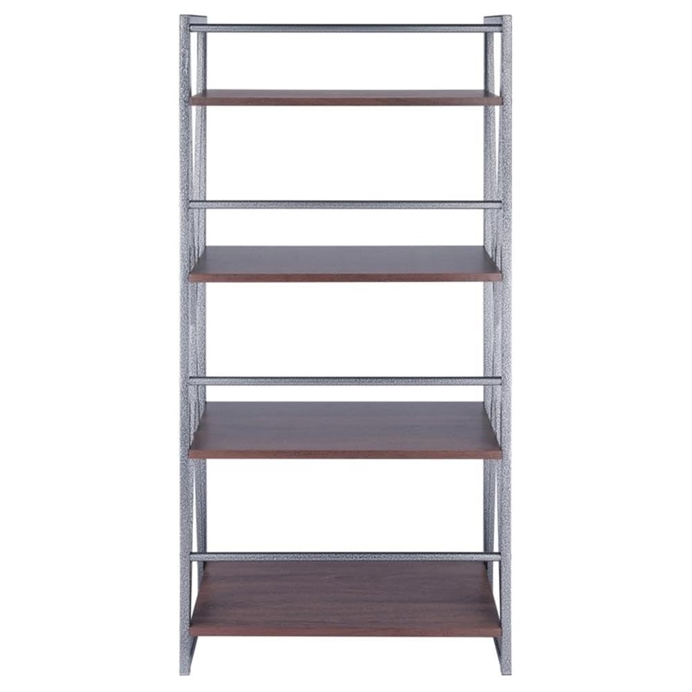 Winsome Wood Isa 4-Tier Shelf, Graphite and Walnut