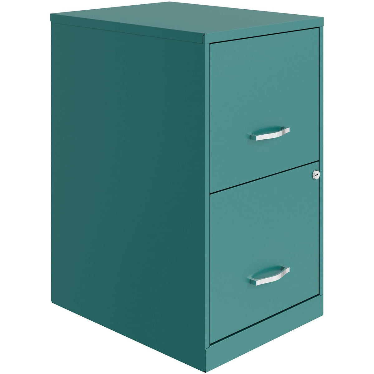 Lorell 2-Drawer File Cabinet, 14.2&quot; x 18&quot; x 24.5&quot;, Teal