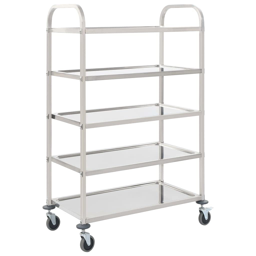 5-Tier Kitchen Trolley 42.1&quot;x21.7&quot;x57.9&quot; Stainless Steel