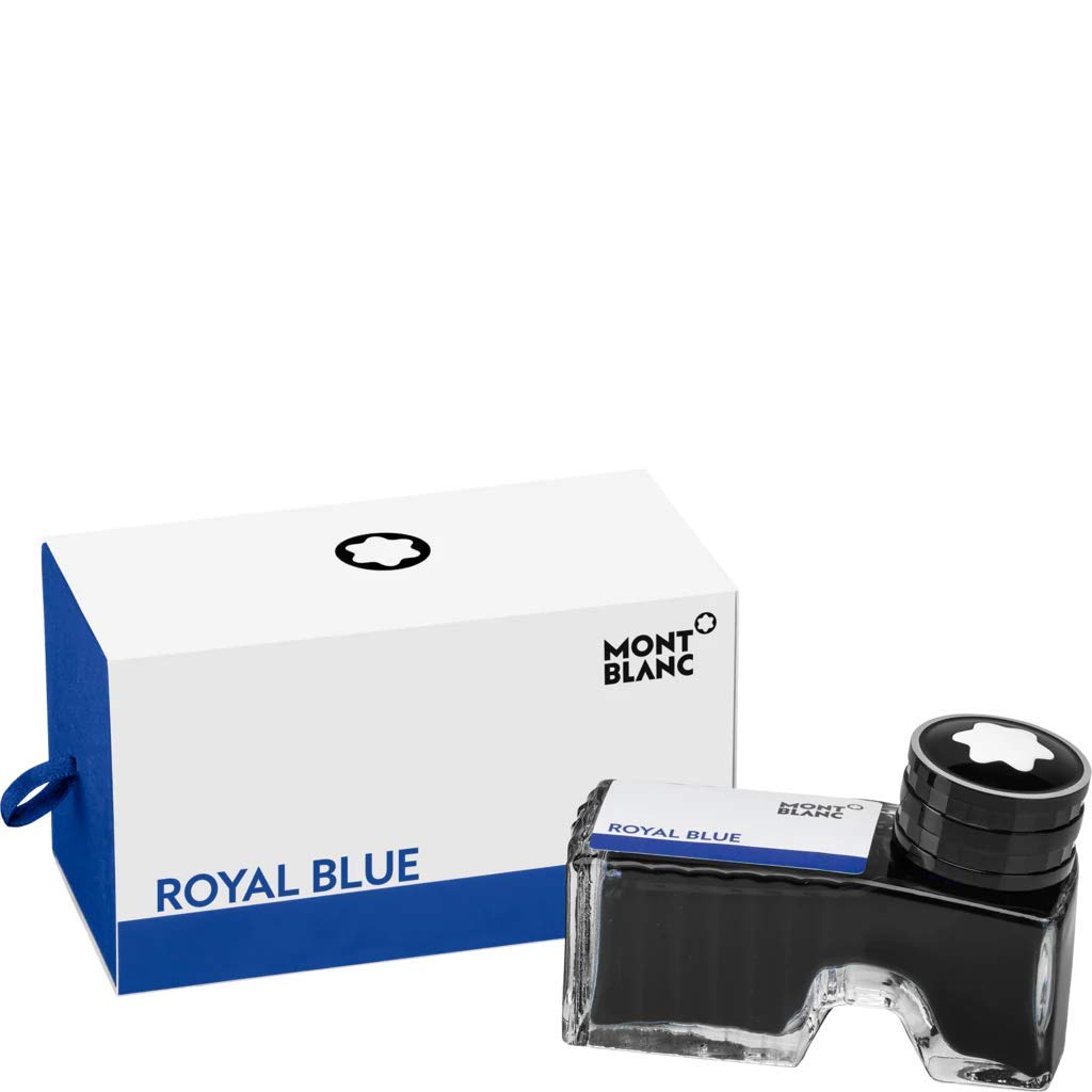 Montblanc Ink Bottle Royal Blue 105192 - Premium-Quality Refill Ink In Deep Blue For Fountain Pens, Quills, And Calligraphy Pens