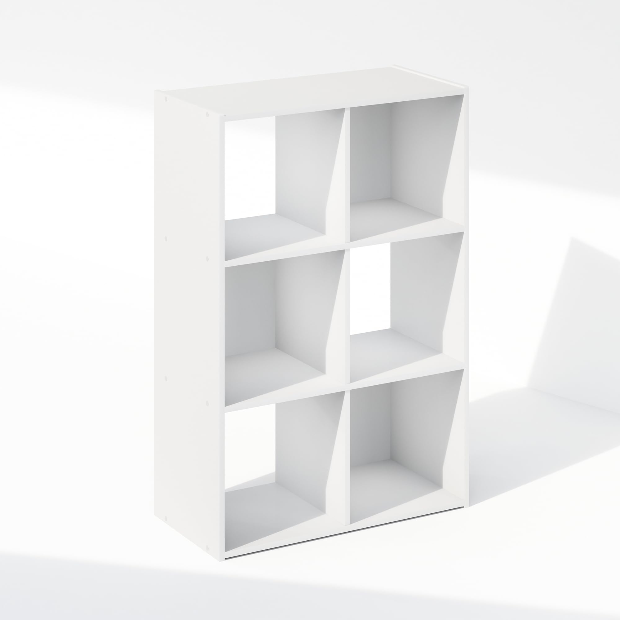 Furinno Pelli Cubic Storage Cabinet, Bookcase, Bookshelf, 6-Cube, White