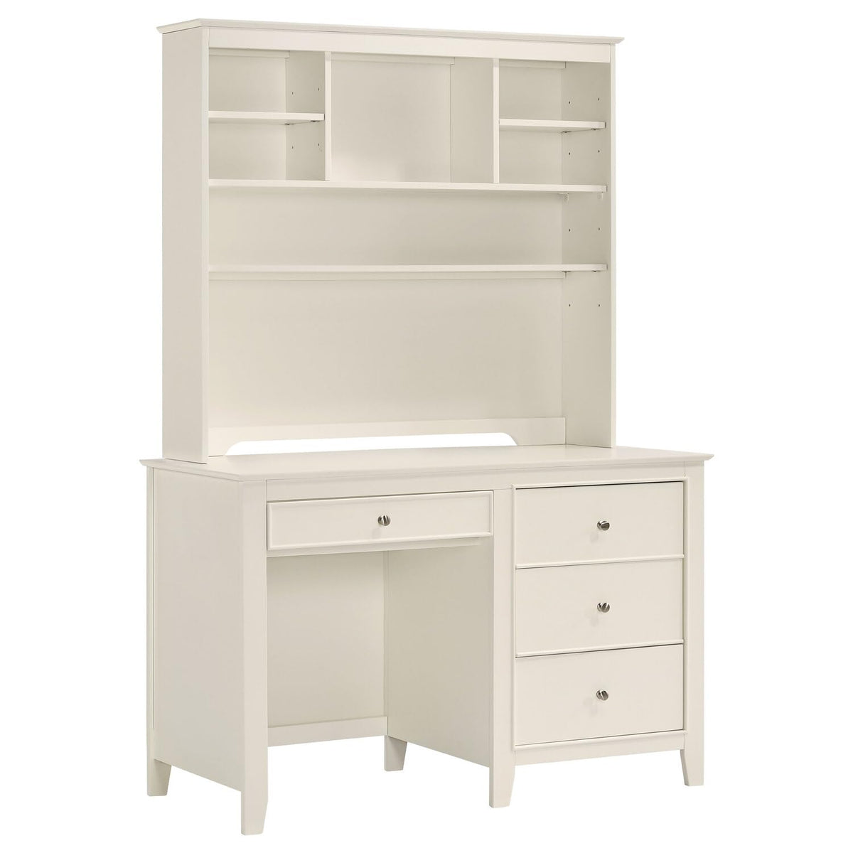 Coaster Selena 4-Drawer Wood Computer Desk With Hutch In Buttermilk Cream