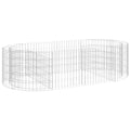 vidaXL Galvanized Iron Gabion Raised Bed - Sturdy and Weather-, Perfect for Garden/Patio Flower Border, Easy Assembly Required, 