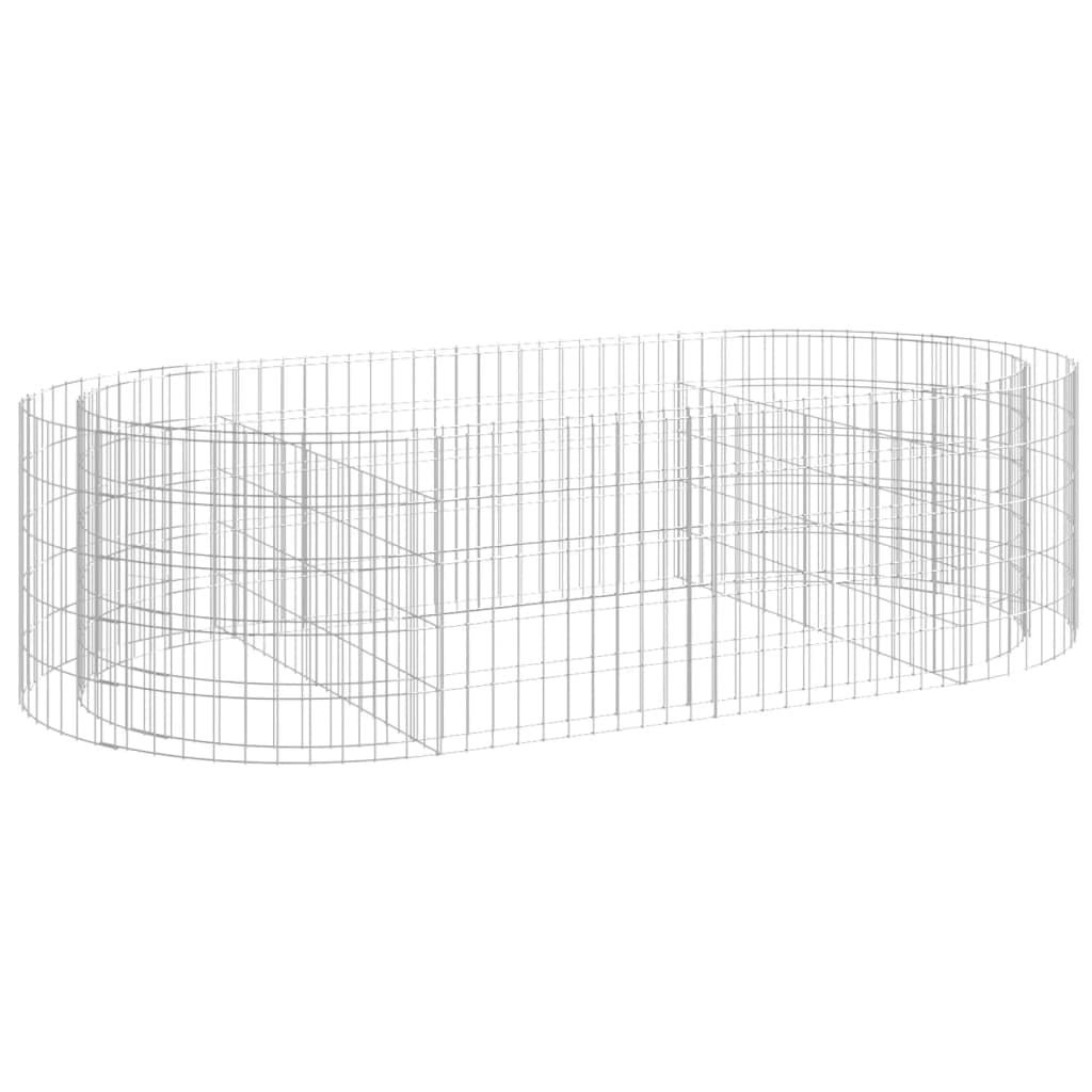 vidaXL Galvanized Iron Gabion Raised Bed - Sturdy and Weather-, Perfect for Garden/Patio Flower Border, Easy Assembly Required, 
