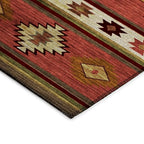 Addison Rugs Sonora Aso34 Red 2'3' X 7'6' Indoor Outdoor Runner Rug, Easy Clean, Machine Washable, Non Shedding, Bedroom, Livi