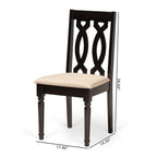 Baxton Studio Cherese Modern and Contemporary Sand Fabric Upholstered and Dark Brown Finished Wood 2-Piece Dining Chair Set