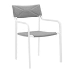 Modway Eei-3573-Whi-Gry Raleigh Outdoor Patio Aluminum Stackable Dining Armchair (Fully Assembled), White Gray
