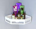 Aromix Enterprise Self Adhesive Corner Shelf For Bathroom, Wall Organiser Rack, White, Diamond Shape