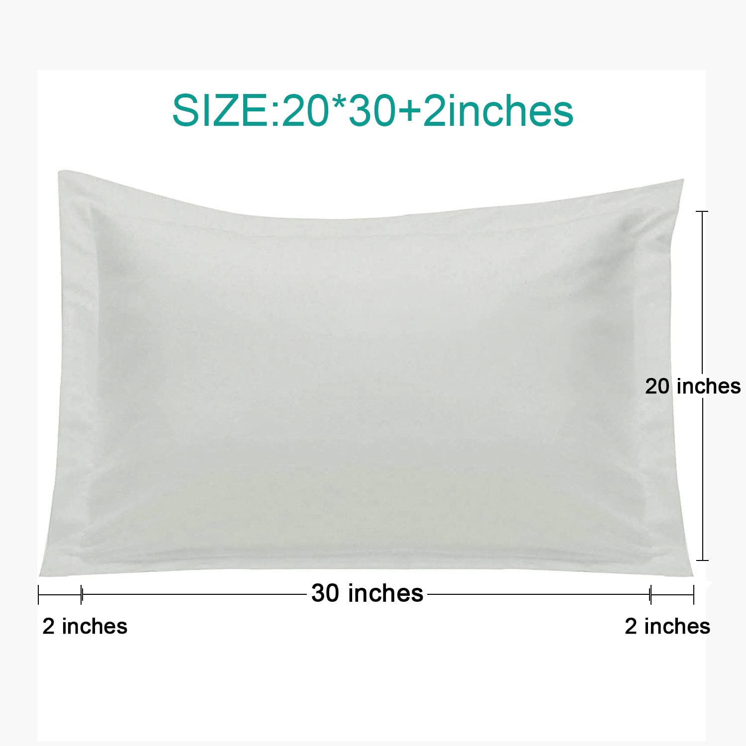 Ntbay 100% Brushed Microfiber Queen Pillow Shams Set Of 2, Super Soft And Cozy, Wrinkle, Fade, Stain Resistant 20X30 Inches Oxford Pillowcases, Light Grey