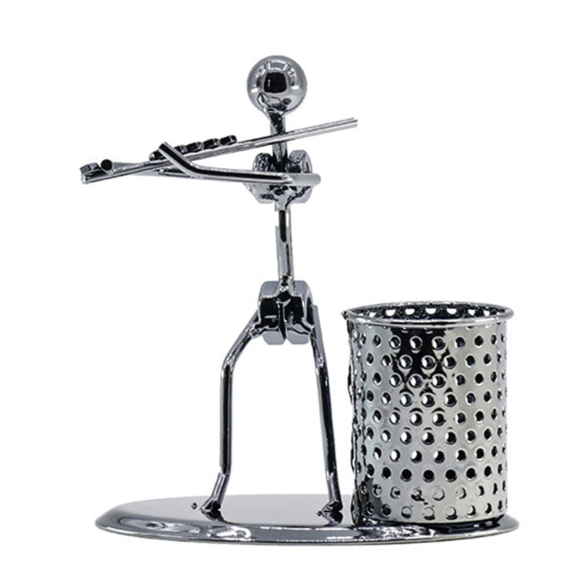 Autulet Creative Office Desktop Accessories Musical Instrument Metal Pen Pencil Holder Children Toy Gifts (Flute)