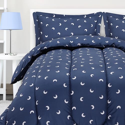 Utopia Bedding All Season Moon Comforter Set With 2 Pillow Cases, 3 Piece Soft Brushed Microfiber Kids Bedding Set For Boys/Girl