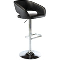 Vogue Furniture Direct Adjustable Bar Stool With Hollow Back And Arms, Modern Pu Leather Swivel Barstool, Airlift Counter Height Bar Chair For Kitchen Dining Room (Black)