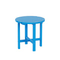 Costaelm Round Outdoor Side Tables, Adirondack Patio Tables For Outside, Hdpe Patio End Table Weather Resistant, Balcony Table For Pool, Seaside, Backyard, Porch, Indoor Companion, Pacific Blue