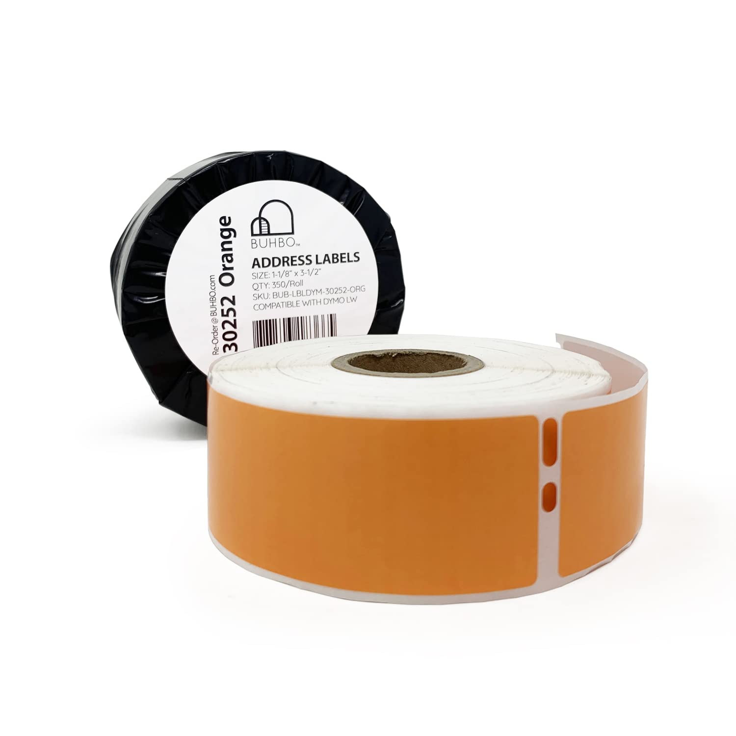 Buhbo Compatible With Dymo Labelwriter Lw 1-1/8' X 3-1/2' Orange Mailing Address Label 30252 (8 Pack / 350 Labels Per Roll) Or