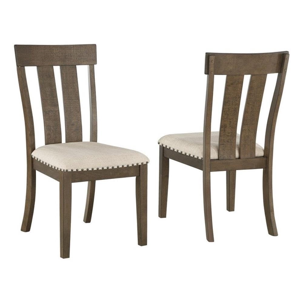 Best Quality Furniture D178-SC2 Chairs, Brown Oak/Beige