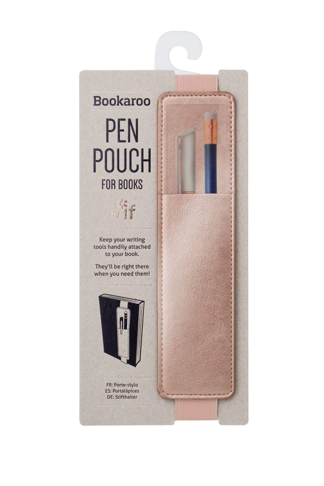 If Bookaroo Pen Pouch Notebook/Pen Organiser Elasticated A5 Notebook - Rose Gold