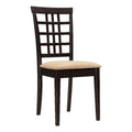 Coaster Furniture Kelso Lattice Back Tan (Set of 2) Dining Chair 17.25" D x 20.5" W x 37.5" H Peat Cappuccino 190822