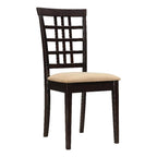 Coaster Furniture Kelso Lattice Back Tan (Set of 2) Dining Chair 17.25" D x 20.5" W x 37.5" H Peat Cappuccino 190822