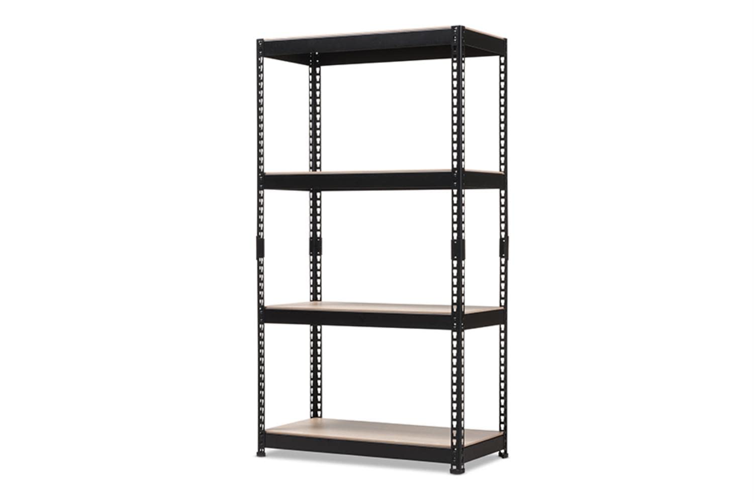 Baxton Studio Cody 3 Shelf Metal Multipurpose Storage Rack in Black