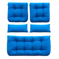 QILLOWAY Outdoor Patio Wicker Seat Cushions Group Loveseat/Two U-Shape/Two Lumbar Pillows for Patio Furniture,Wicker Loveseat,Be