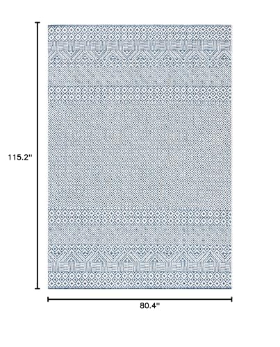 Safavieh Courtyard Collection 6'7' X 9'6' Blue / Navy Cy8235 Indoor/ Outdoor Patio Backyard Mudroom Area Rug