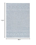 Safavieh Courtyard Collection 6'7' X 9'6' Blue / Navy Cy8235 Indoor/ Outdoor Patio Backyard Mudroom Area Rug