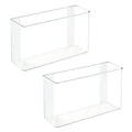 mDesign Plastic Adhesive Mount Storage Organizer Container for Kitchen or Pantry Wall Organization  Space Saving Holder for San